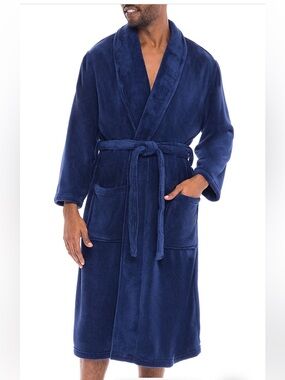 Alexander Del Rossa‎ fuzzy bath robe Blue Size 3X/4xX NWT
